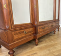Wardrobe Antique French Style Three Door Inlaid Burr Mirrored Armoire LOT 61635