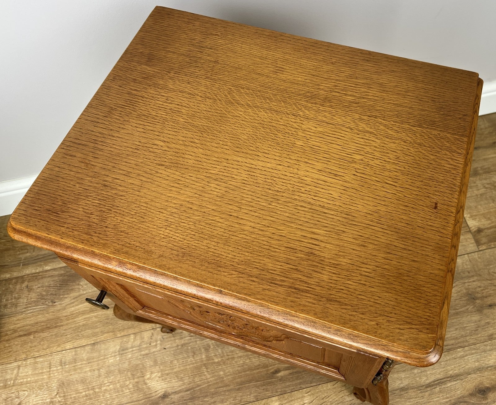 Pair of  Bedside Tables Vintage French Louis Oak Nightstands Cabinets LOT 491010