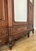 Wardrobe Antique French Rocaille Oak Three Door Carved Mirrored Armoire LOT 48438
