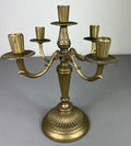 Candelabra Vintage French Style Metal Gold 5 Arm Candle Holder Pair LOT 50753