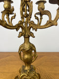 Candelabras Vintage French Brass Pair Ornate 5 Arm Candle Holders LOT 60447