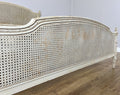 Bed Vintage French King Size Bed Frame Cane Panel Carved Headboard LOT 64107
