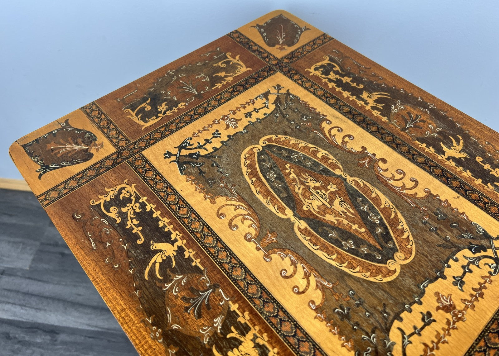 Vintage French Jewellery Table Marquetry Inlaid Music Box Cabinet LOT 42596