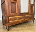 Wardrobe Antique French Two Door Oak Mirrored Carved Armoire Cabinet LOT 608212