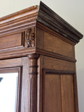 Wardrobe Antique French Style Oak Three Door Carved Mirrored Armoire LOT 623116