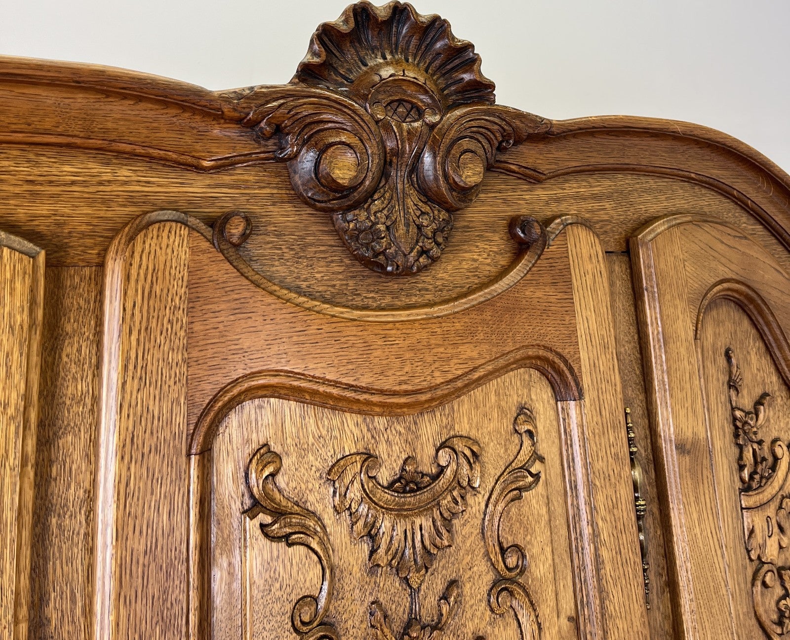 Wardrobe Vintage French Louis XVI Style Five Door Oak Carved Armoire LOT 61255
