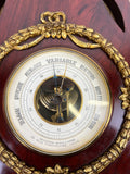 Barometer Vintage Brass Mahogany Wall Barometer Thermometer Hygrometer LOT 60866