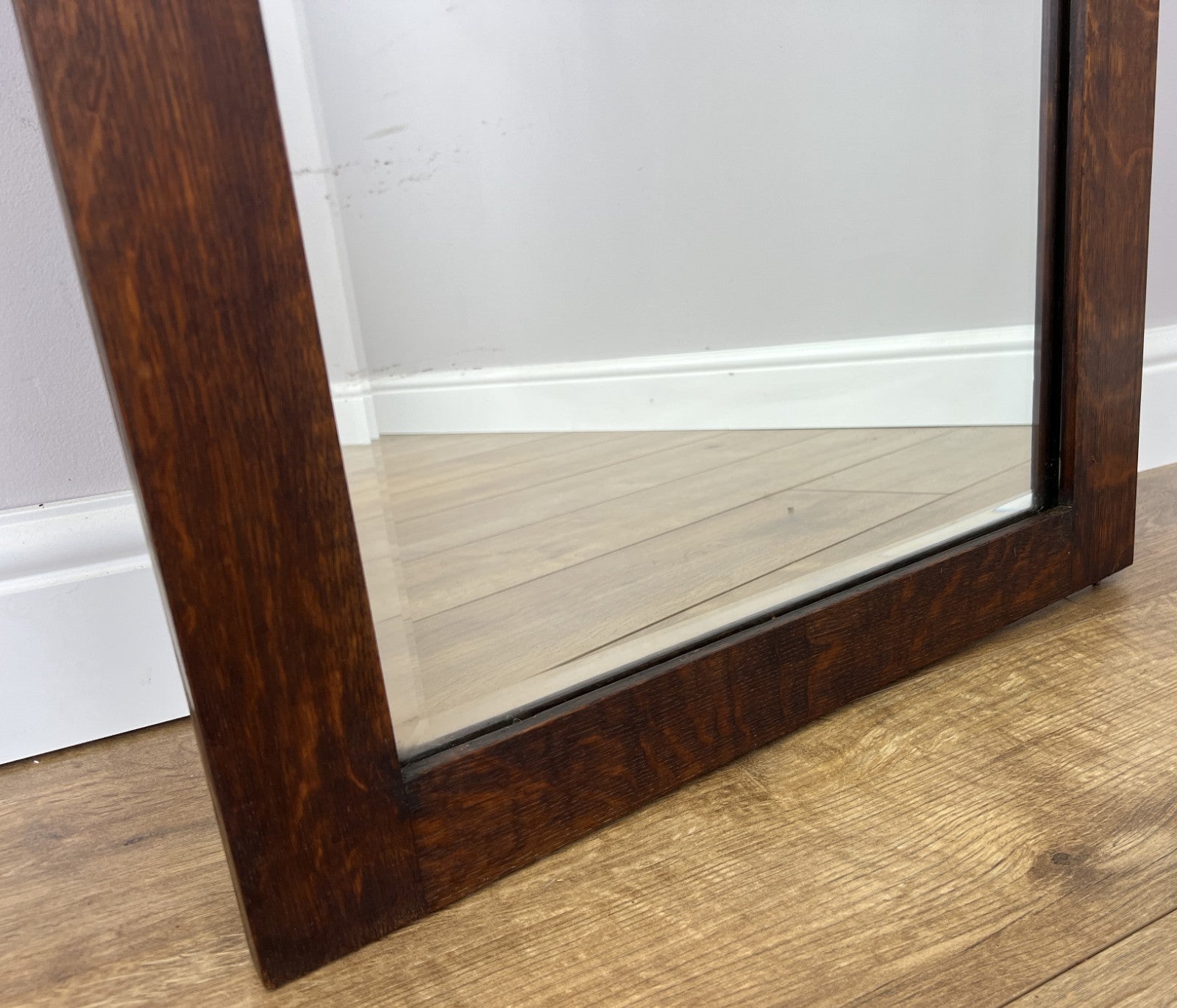 Mirror Antique French Style Oak Carved Wardrobe Mirror Polished Glass LOT 61889