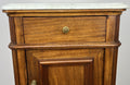 Bedside Table Antique French Style Marble Top Walnut Cabinet Nightstand LOT 624210