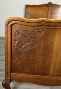 Bed Vintage French Louis XVI Double Bed Frame Oak Carved Headboard LOT 45993