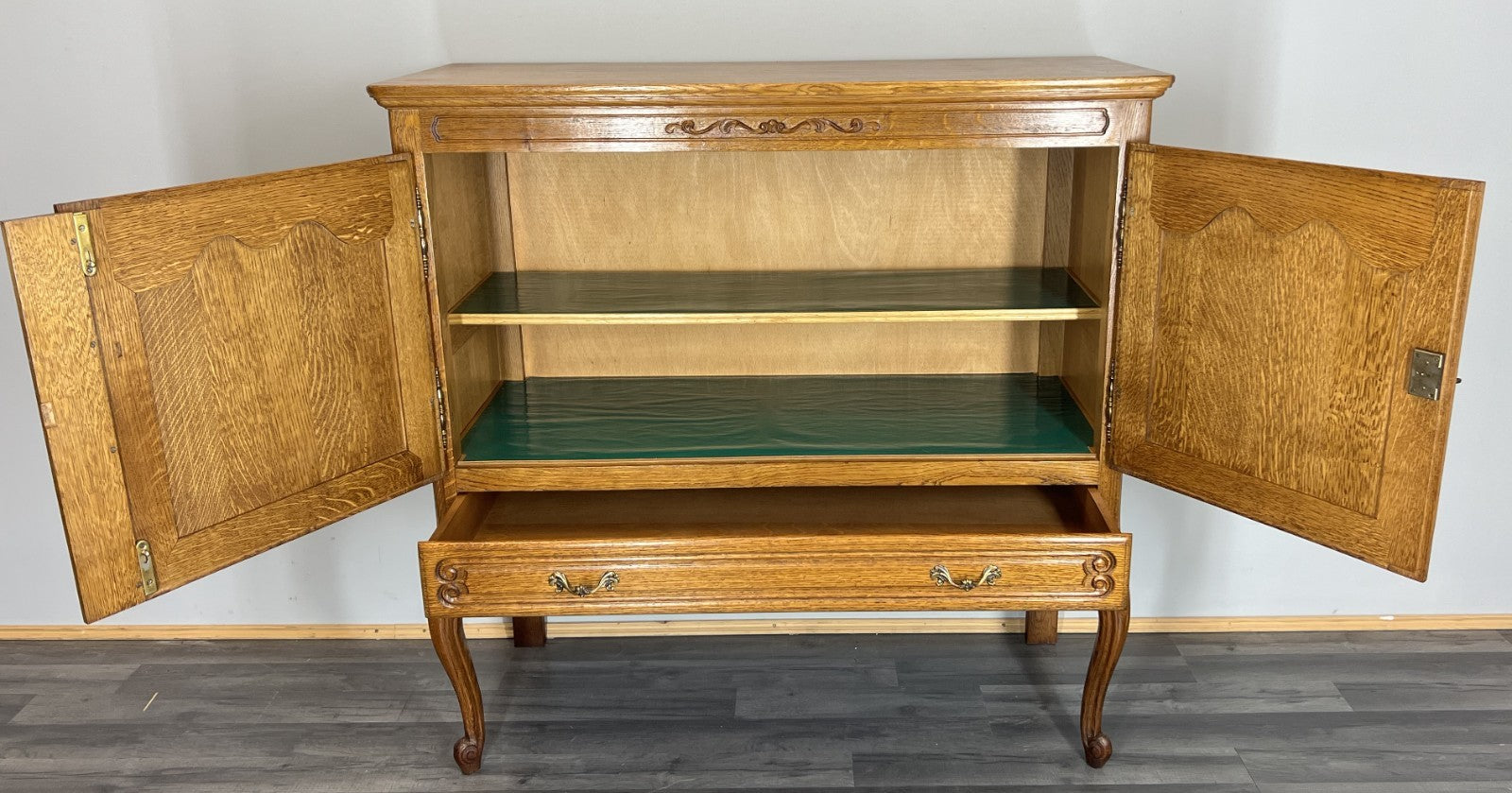 Cabinet Vintage French Louis XVI Style Oak Cupboard Carved Sideboard LOT 401715