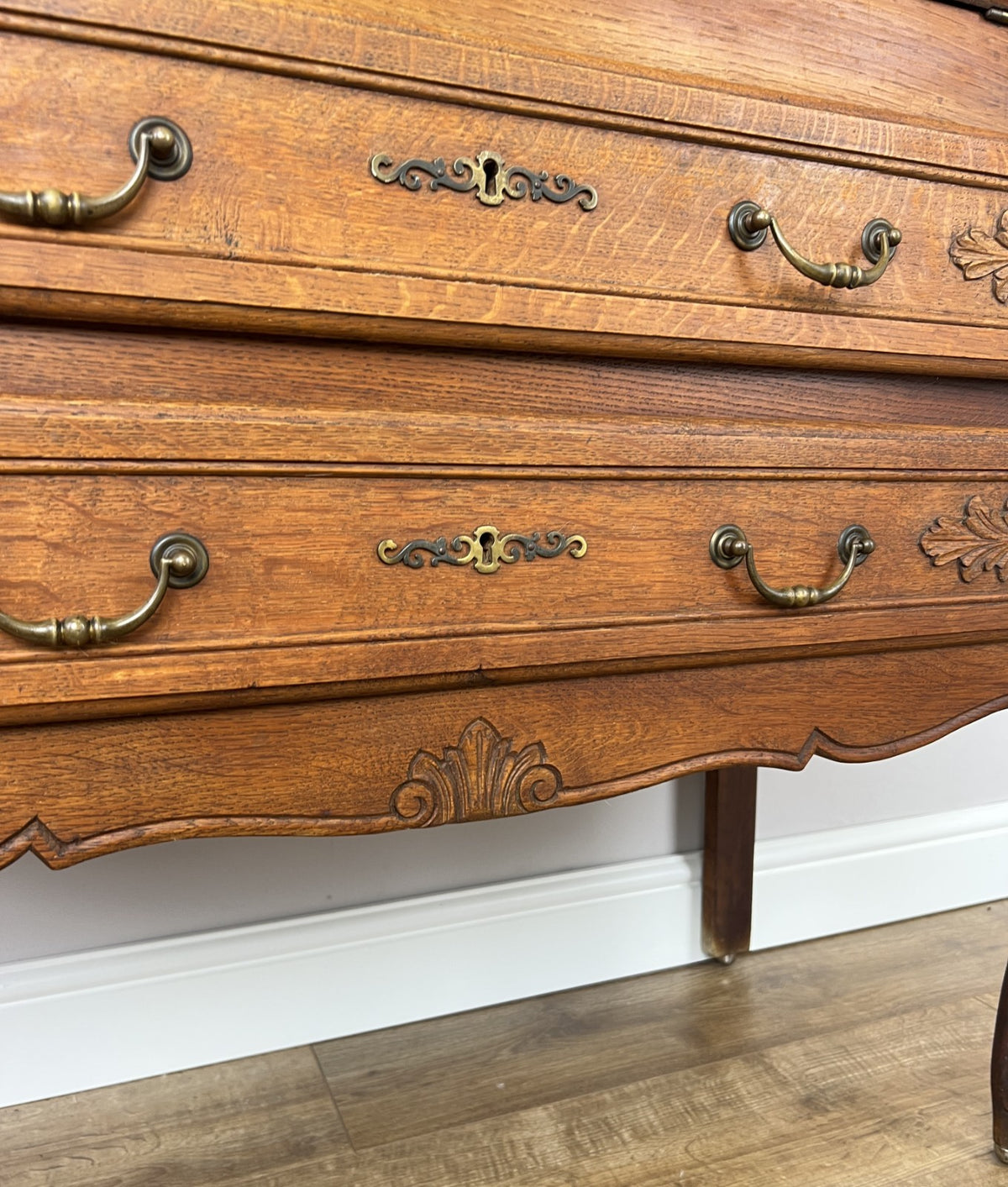 Secretaire Writing Desk Vintage French Louis Oak Rare Bureaux Cabinet LOT 631811