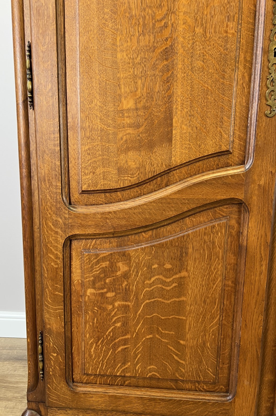 Wardrobe Vintage French Louis XVI Style Oak Four Door Armoire LOT 48264