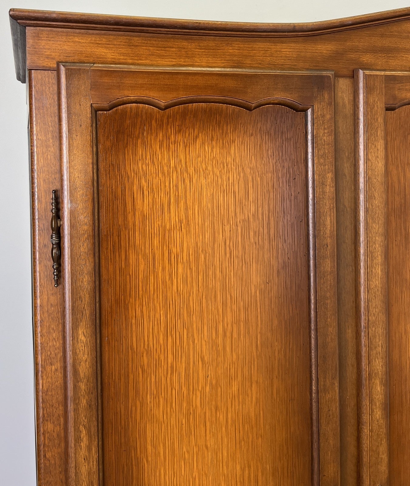 Wardrobe Vintage French Louis Oak Triple Door Carved Armoire Cabinet LOT 61033