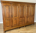 Wardrobe Vintage French Style Five Door Oak Carved Armoire Cabinet LOT 61291