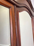 Wardrobe Antique French Style Walnut Two Door Mirrored Carved Armoire LOT 61337