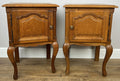 Pair of Bedside Tables Vintage French Louis Oak Nightstands Cabinets LOT 63072