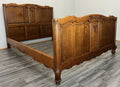 Bed Vintage French Louis XVI Double Bed Frame Oak Carved Headboard LOT 46341