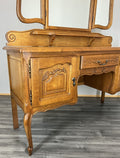 Vintage Dressing Table with Mirror French Oak Louis Vanity Table Makeup LOT 45228