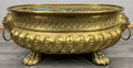 Planter Brass Big Vintage French  Lion Head Jardinière Footed Bowl LOT 42502