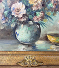 Oil Painting Vintage French Style Signed Floral Gilt Frame Wall Art LOT 61145