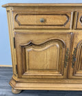 Cabinet Vintage French Oak 2 Door Carved Sideboard with Drawers LOT 43994