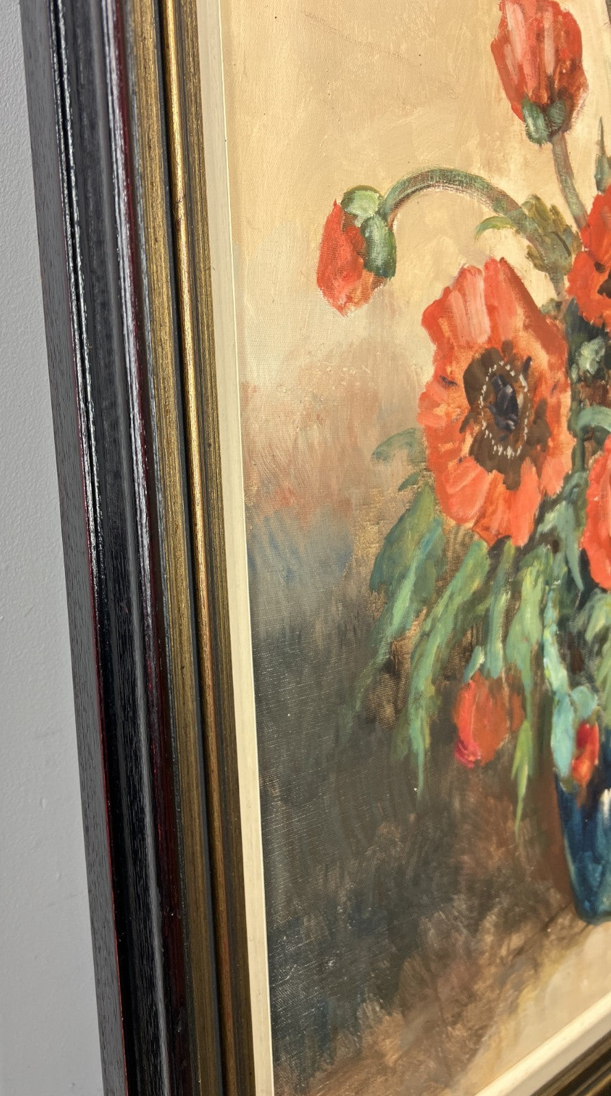 Vintage French Painting Floral Still Life Framed Artwork Signed LOT 46303