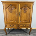 Cabinet Vintage French Louis XVI Oak Carved Cupboard with 2 Drawers LOT 44600