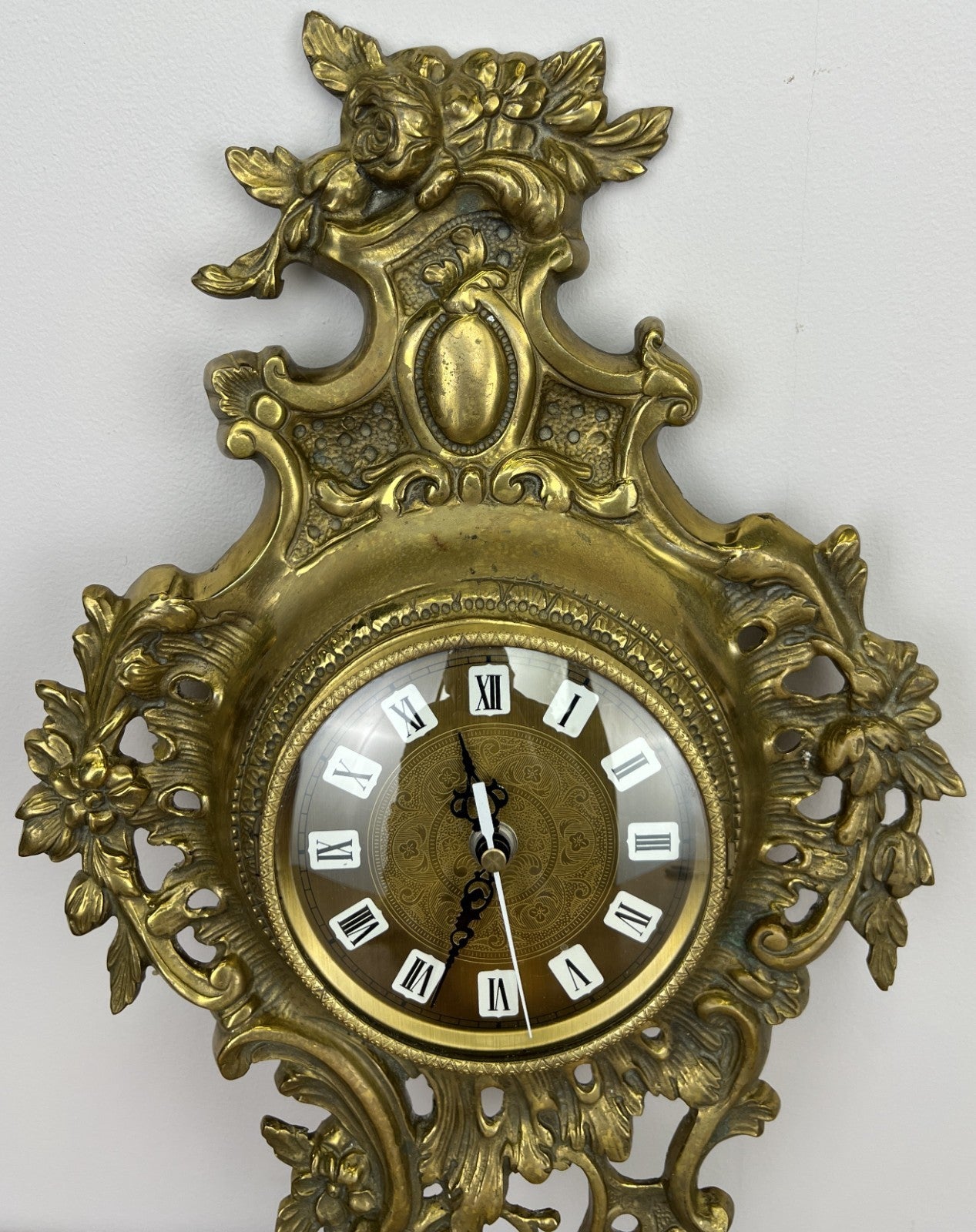 Wall Clock Vintage French Style Brass Hanging Clock Quartz Movement LOT 60499