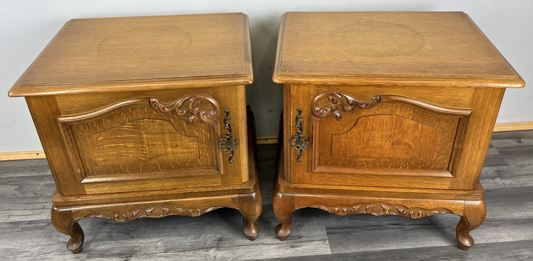Pair of Bedside Tables Vintage French Louis XVI Nightstands Cabinets LOT 47930