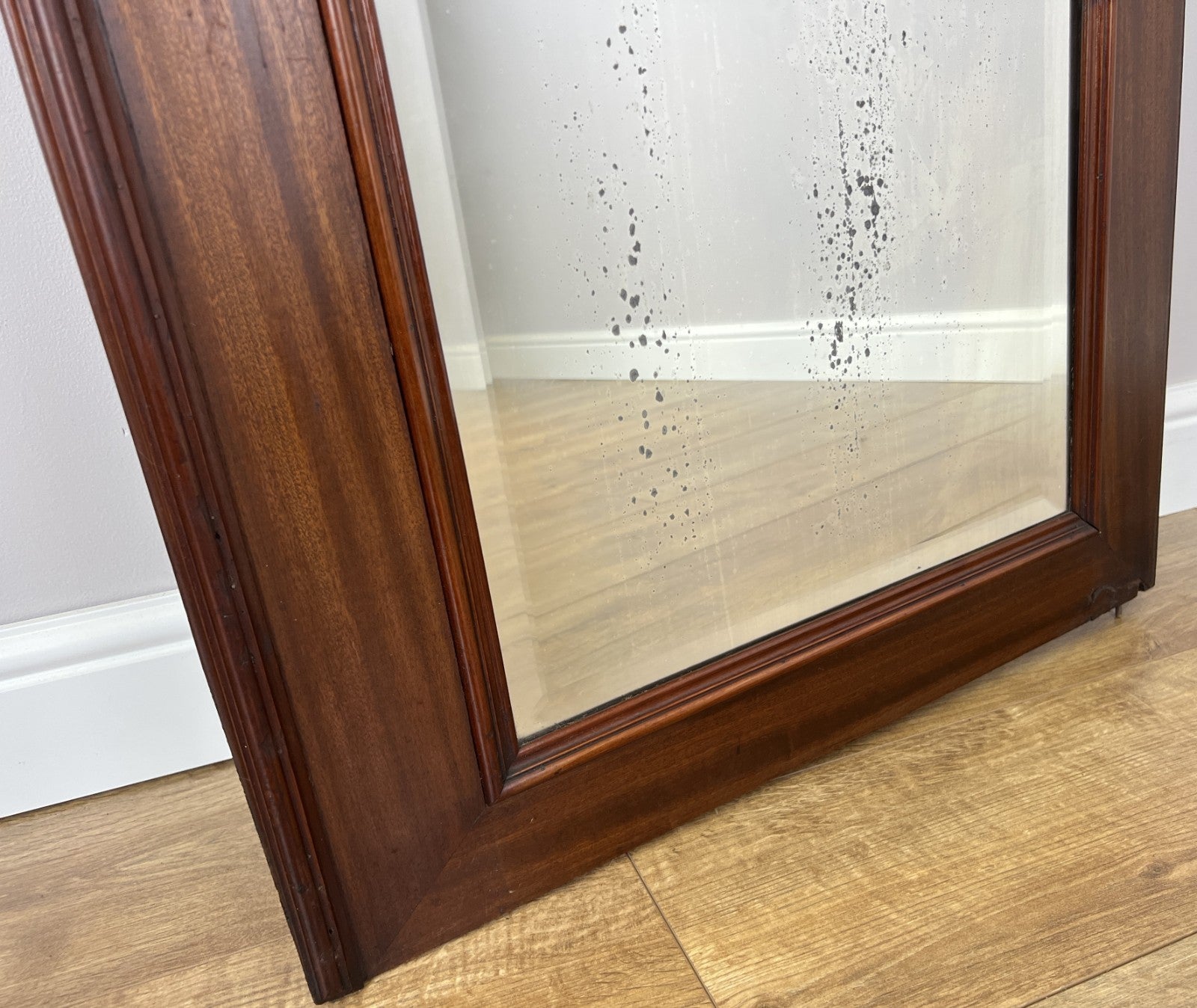 Mirror Antique French Style Oak Carved Wardrobe Mirror Shaped Frame LOT 61925