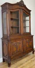Bookcase Antique French Louis XVI Oak Display Cabinet Carved Sideboard LOT 61492