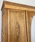 Wardrobe Vintage French Oak Triple Door Mirrored Carved Armoire Cabinet LOT 61016