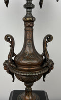 Candelabra Antique French Brass Marble 5 Arm Ornate Candle Holder LOT 49367