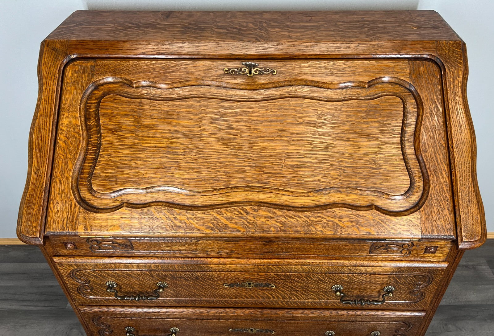 Secretaire Writing Desk Antique French Style Bureau Drop Front Cabinet LOT 35234