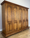 Wardrobe Vintage French Style Five Door Carved Large Storage Armoire LOT 49872