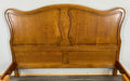 Bed Vintage French Louis XVI Oak Double Bed Frame Carved Headboard LOT 36993