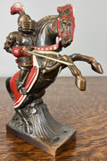 Figurine Vintage French Style Knight on Horse Metal Sculpture LOT 47577