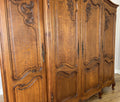 Wardrobe Vintage French Louis XVI Style Four Door Oak Carved Armoire LOT 612611