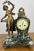 Clock Vintage French Style Marble Clock Figurine Garniture Set LOT 60613