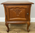 Pair of Bedside Tables Vintage French Louis Oak Nightstands Cabinets LOT 62194
