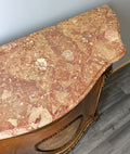 Cabinet Vintage French Marble Top Inlaid Sideboard with Brass Ormolu LOT 433115