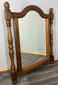 Mirror Vintage French Solid Oak Wall Mirror Turned Spindle Frame LOT 36380