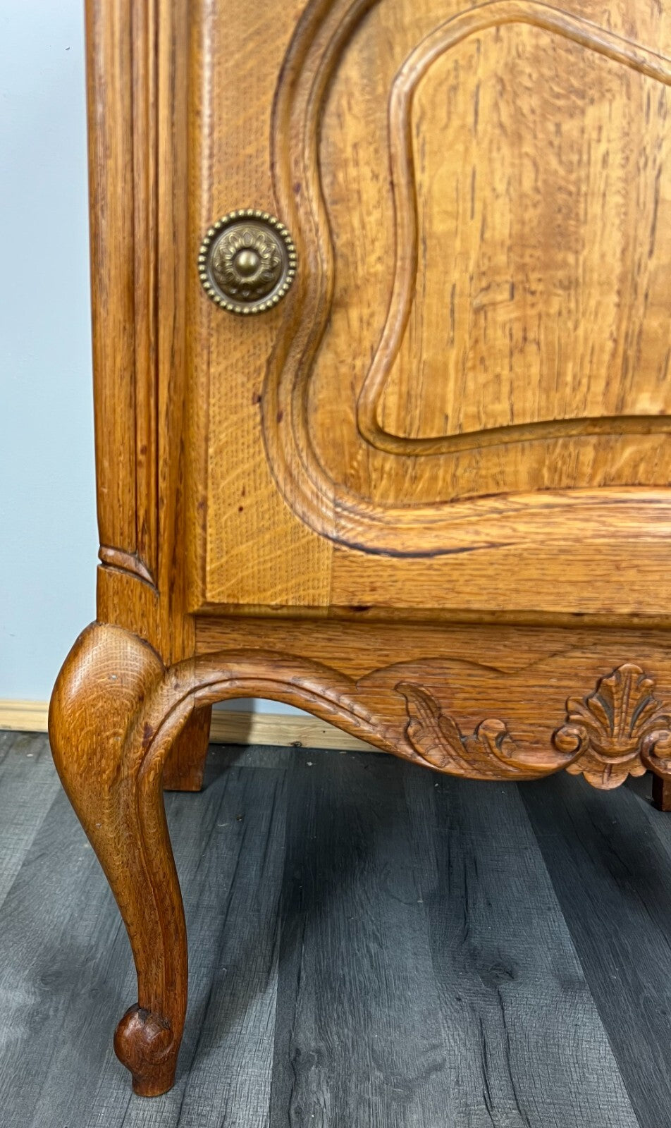 Pair of Bedside Tables Vintage French Louis Oak Nightstands Cabinets LOT 34695