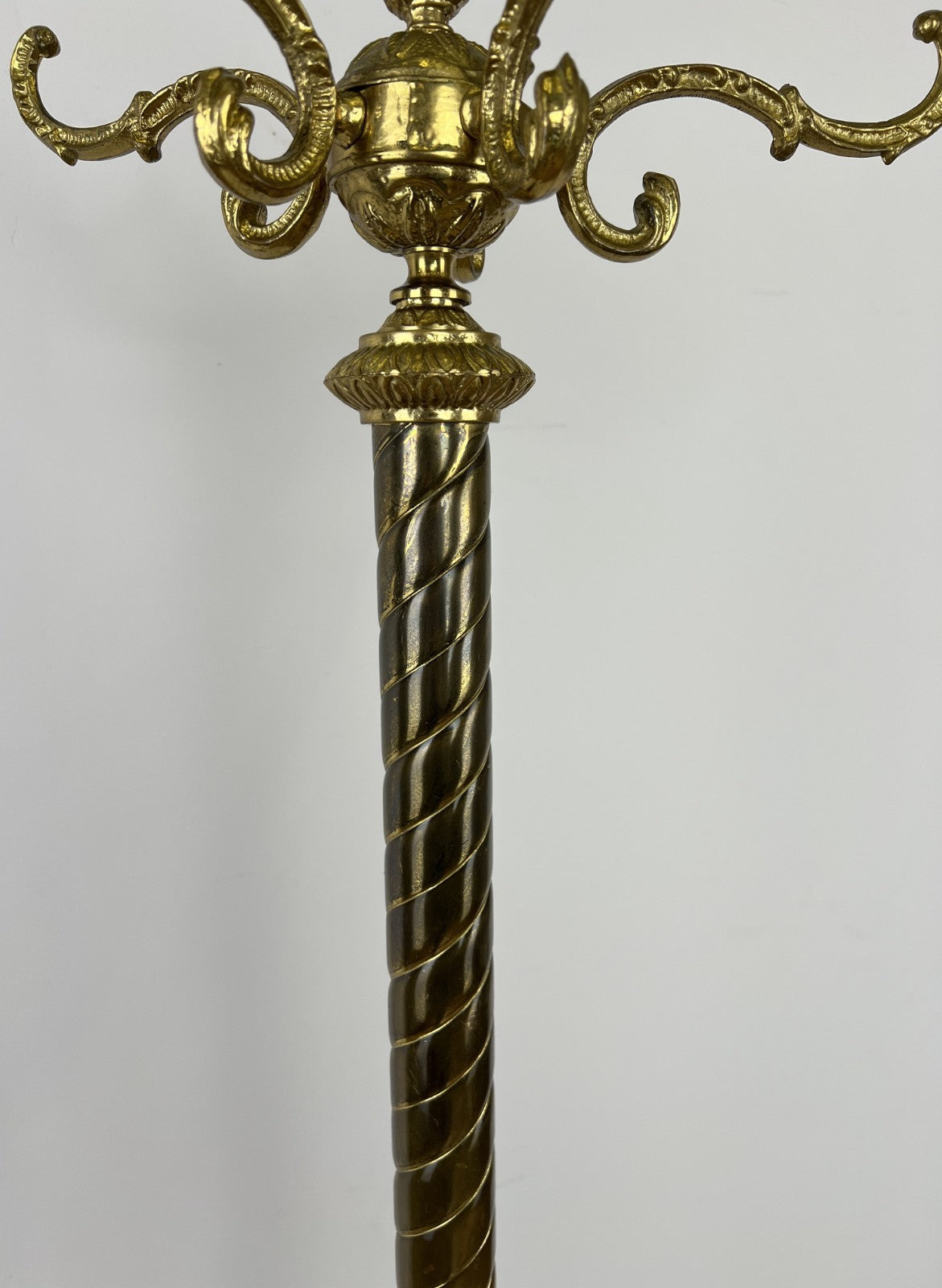 Standing Coat Hanger Vintage French Brass and Onyx 9 Hooks Coat Rack LOT 60755