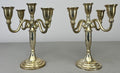 Pair of Candelabras Vintage French Style Metal Five Arm Candle Holders LOT 6484