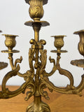 Candelabras Vintage French Brass Pair Ornate 5 Arm Candle Holders LOT 60446