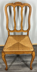 Chairs Vintage French Louis XVI Style Oak Upholstered Set of 4 Carved LOT 44037