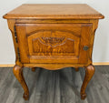 Pair of Bedside Tables Vintage French Oak Nightstands Carved Cabinets LOT 34652