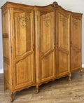 Wardrobe Vintage French Louis XVI Style Oak Four Door Carved Armoire LOT 61043